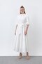 Women's Cotton Shirt Dress with Belt - 12626Elb - Ecru