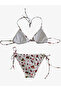 Women's White Cherry Themed Halter Neck Tie-Up Triangle Bikini Set Hzl25S-Lc5005 - 5