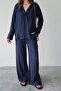 Self Striped Shirt Pants Set - 3