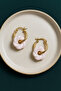 Lunelle Glittery Handmade Donut Shaped Hoop Earrings - 4