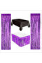 Black Tablecloth, Purple Table Skirt, 2 Purple Backdrops