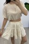 Women's Elastic Waist Muslin Fabric Mini Skirt - 6