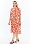 Orange Summer Breeze Print Short Sleeve Viscose Summer Mother Dress - 6