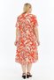 Orange Summer Breeze Print Short Sleeve Viscose Summer Mother Dress - 7