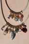Gold Colored Double Layer Charm Bijoux Necklace - 4