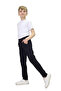 Children's Canvas Fabric Standard Leg School Pants with Elastic Waist - 5