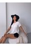 Women's Summer Knitted Wide Sleeve Collar Detail Bluz