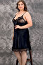 Lace Black Leopard Satin Nightgown Set with Robe - 2