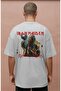Oversize Iron Maiden Back Printed T-Shirt, Unisex Run for Your Lives Written Crew Neck T-Shirt - 3