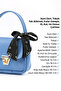 Blue Shk235 Faux Leather Single Compartment Handbag and Shoulder Bag with Scarf Gift - 7