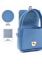 Blue Shk235 Faux Leather Single Compartment Handbag and Shoulder Bag with Scarf Gift - 5