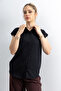 Women's Short Sleeve Judge Collar Cotton Shirt - 2