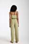 Bead Detailed Linen Bottom Top Women's Set - 4