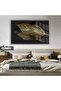 Amazing | Gold Leaf Patterned Bohem Model | Framed Tempered Glass Table Single Horizontal