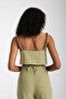 Bead Detailed Linen Bottom Top Women's Set - 5