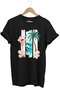 Summer Vibes Summer Themed Cocktail, Palm and Sea Pattern 100% Cotton Regular Fit T-Shirt