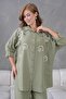 Oversize Linen Set with Embroidered Stones - 4
