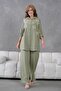 Oversize Linen Set with Embroidered Stones