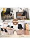 Eamy Single Black Tulip Design Mid Century Modern Upholstered Dining Chair Black & Beech - 7