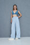 Women's Brode Detailed Striped Poplin Trousers 700-3757 - 4