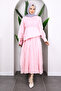 Powder Pink Sash Detailed Kraş Dress