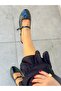 Dozza Black Patent Leather Strappy Ballerina Shoes - 3