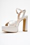 Yuli̇a Satin Cross Strap Women's Platform Heeled Shoes - 4