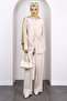 Stone Front Tie Tunic Trouser Suit - 2