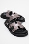 Loana Platinum Print Genuine Leather Women's Slippers