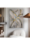 Amazing | Gray-Gold Color Flower Macro Pattern 01 | Framed Tempered Glass Table Single Vertical