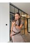 100% Cotton, Slit Back, Brown Muslin Dress - 4