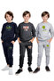 3-Piece Boy's Tracksuit Set with Round Neck Print Details