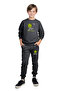 3-Piece Boy's Tracksuit Set with Round Neck Print Details - 2