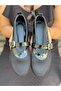 Soza Black Netted Tape 3 cm Heel Ballet Flat - 2