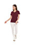 Wine LADIES BASIC V NECK SOLID TEE 8-18 - 4