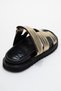 Loana Gold Print Genuine Leather Women's Slippers - 5