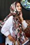 Leaf Pattern Brown Soft Cotton Shawl - 3