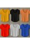 Men's Camel Slim Fit Special Production Wide Collar Bottom Oval Cut T-Shirt - 2