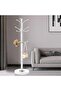 Metal Coat Rack Stand, Modern Freestanding Coat Rack with Natural Marble Base, White Coat Racks and - 2