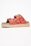 Milana Pink Patterned Genuine Leather Buckle Double Strap Women's Slippers - 4