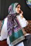 Geometric Pattern Emerald Soft Cotton Shawl - 3