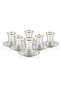 Estikana Golden Rim 6x Tea Cups (100ml) & 6x Saucers (11.8cm) Set – 12PC | Premium Pasabahce Glass