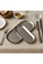 Silver Color Metal Presentation-Catering Plate Stainless Steel Set of 2
