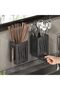 2 Multifunctional Cutlery Spoon Holder Storage Stand with Draining Tray Wall-Mounted for Kitchen