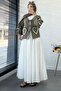 Heart Form Stitched Muslin Tie Kimono -Khaki - 6