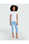 Cropped Leggings In Cornflower Blue