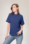 Stand Collar 100% Organic Cotton Women's Indigo Light Navy Basic Ribbed Knitted T-Shirt Half Fisherman - 5