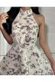 Off-white dress with gray patterns - 2