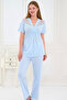 3-Piece Maternity Pajama Set with Lace and Morning Dress - 2