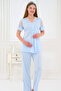 3-Piece Maternity Pajama Set with Lace and Morning Dress - 2